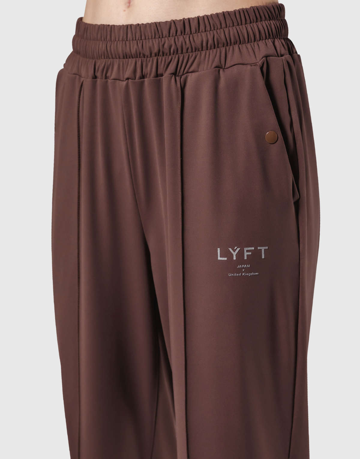 Stretch Pleats Jersey Pants 2 - Brown