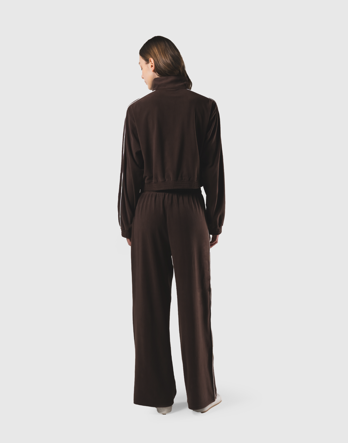 Velour Track Jacket - Brown