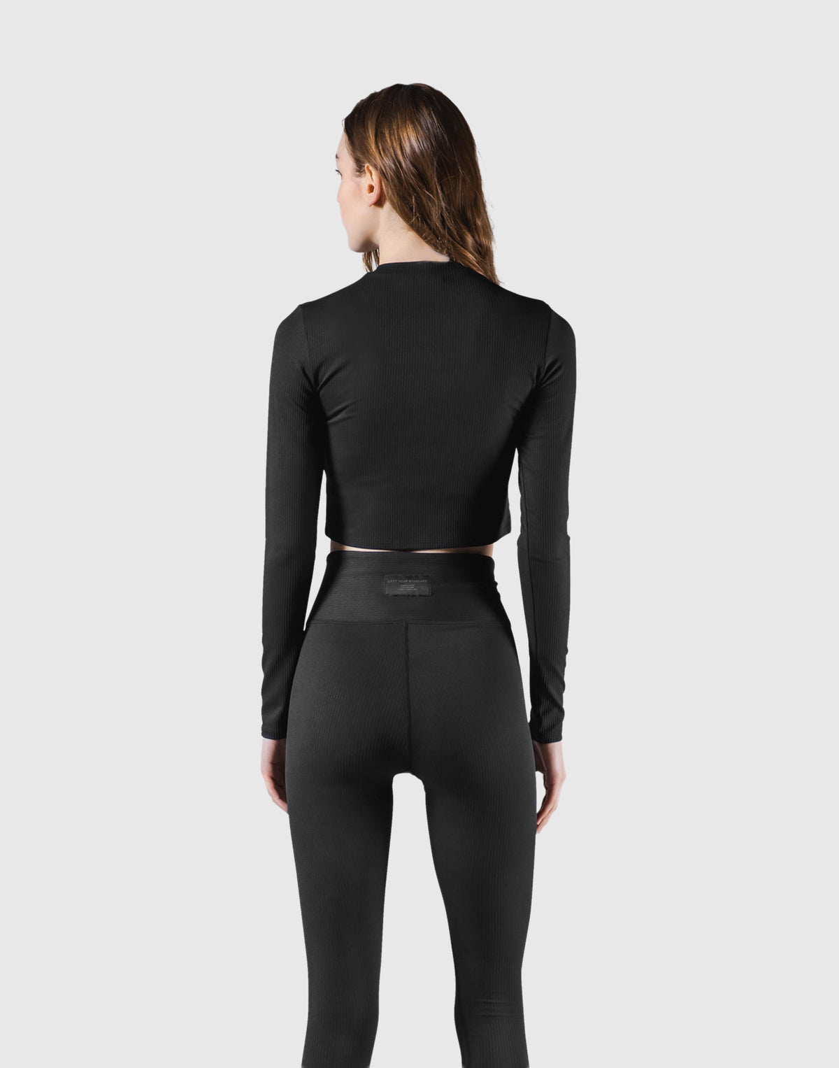 Ribbed Long Sleeve T-Shirt - Black