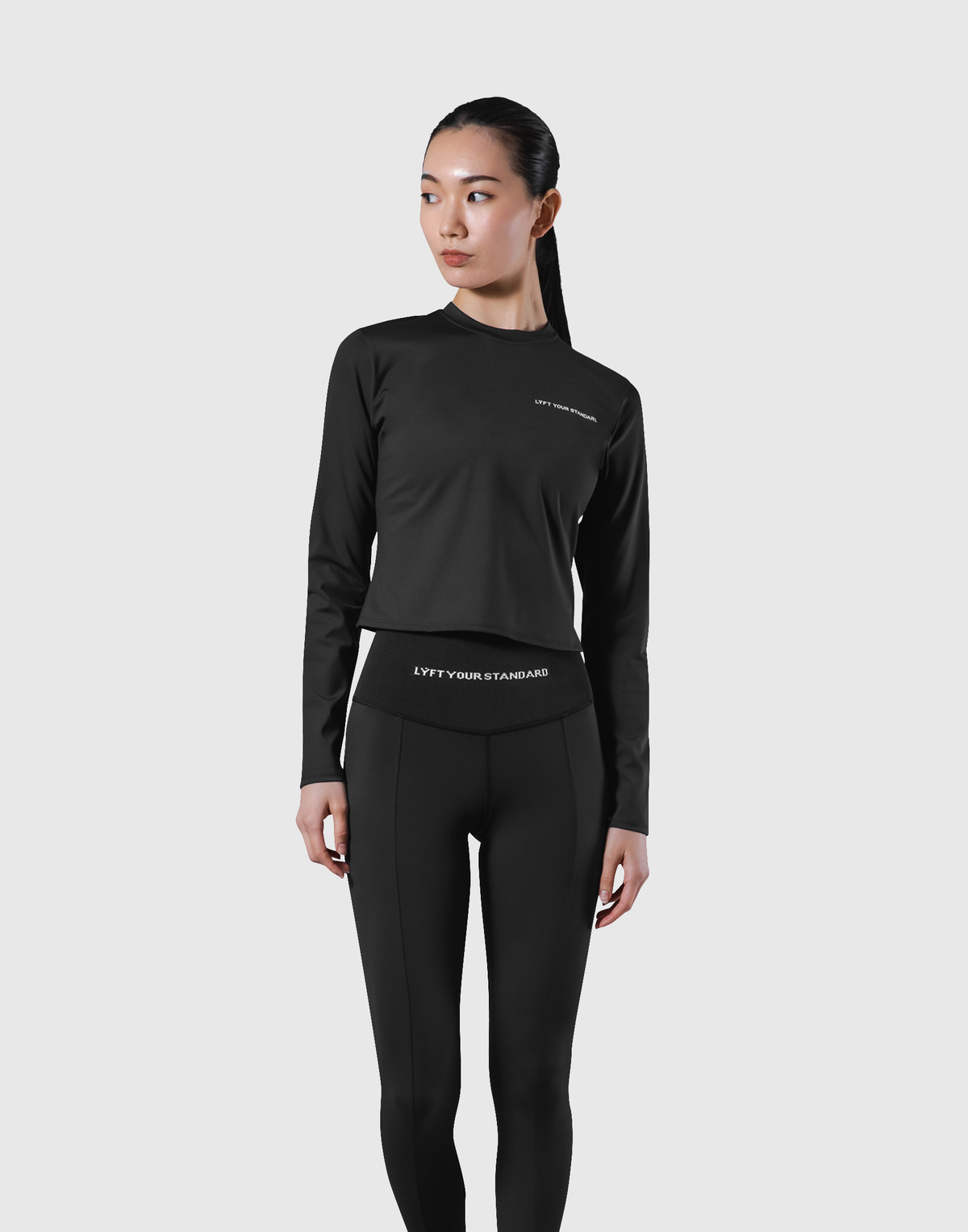 Stretch Slim Long Sleeve T-Shirt - Black