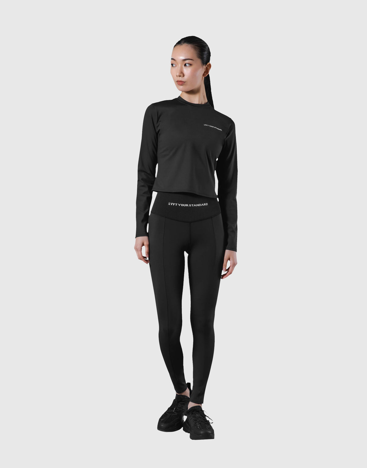 Stretch Slim Long Sleeve T-Shirt - Black