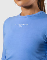LÝFT × atmos pink Shirring Logo Tops - Blue
