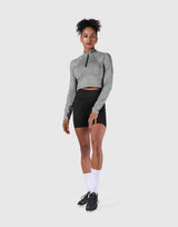 Slim Fit Half Zip Long Sleeve - Grey