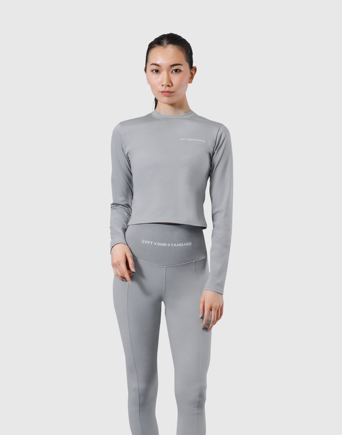 Stretch Slim Long Sleeve T-Shirt - Grey