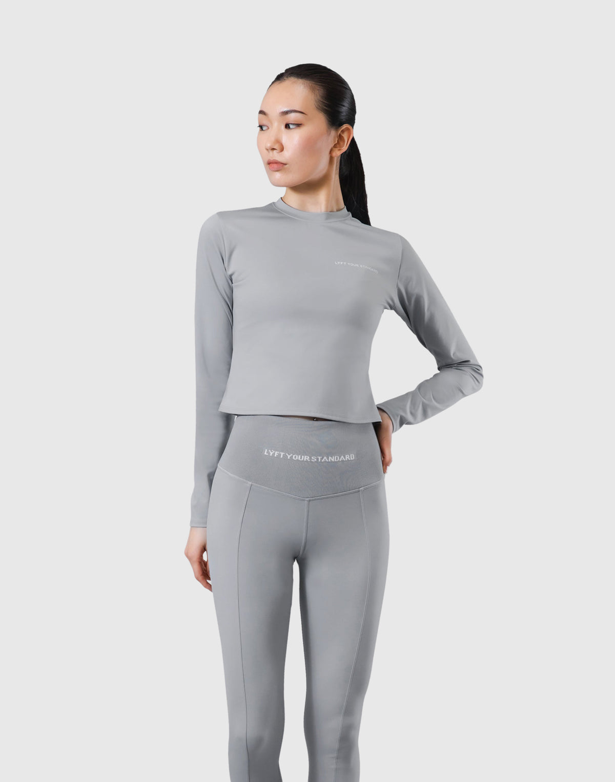 Stretch Slim Long Sleeve T-Shirt - Grey