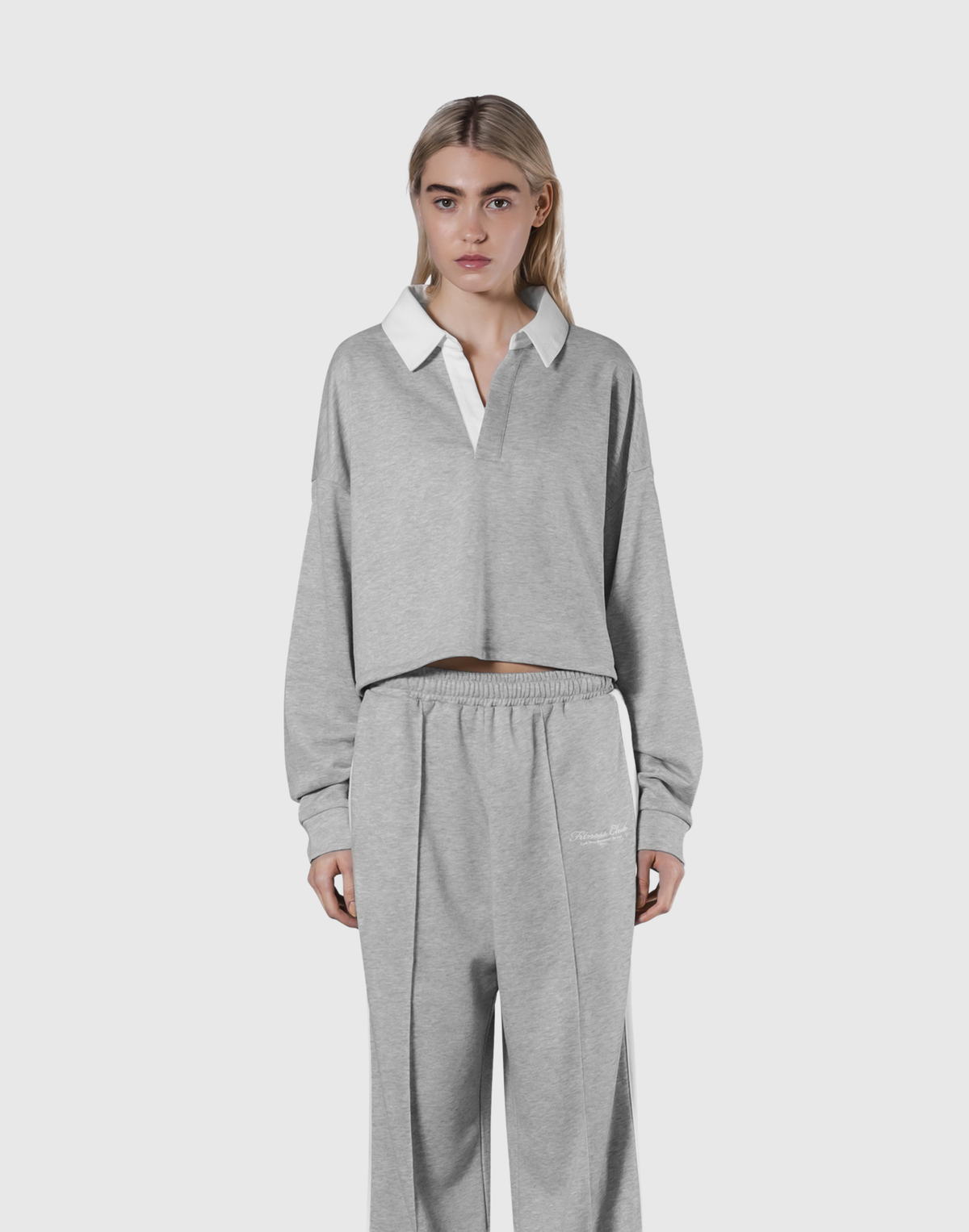Cropped Rugby Shirt - Grey