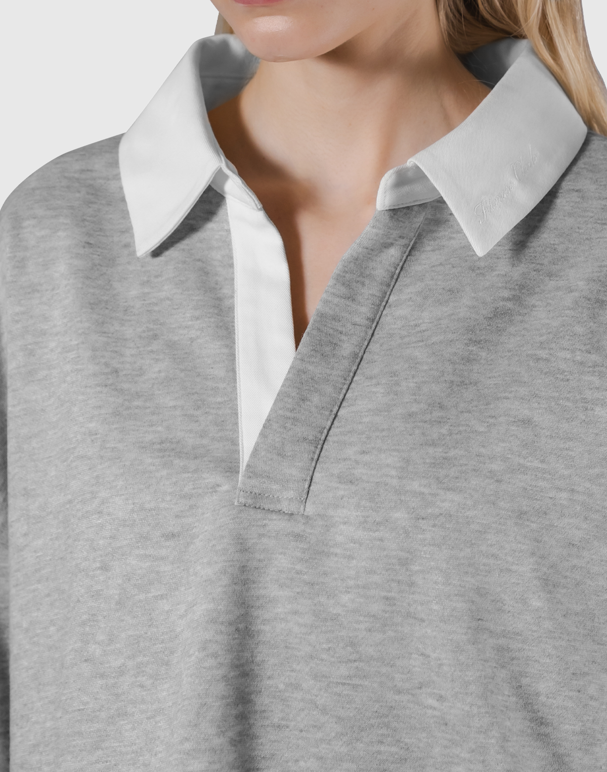 Cropped Rugby Shirt - Grey