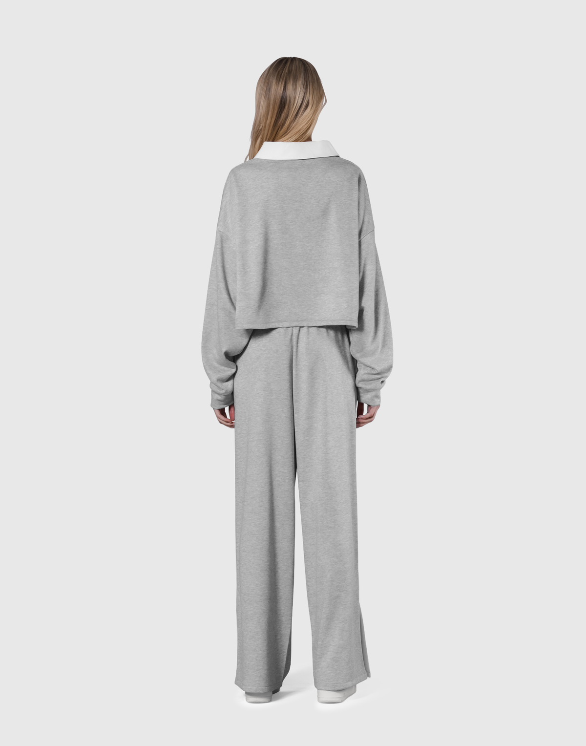 Cropped Rugby Shirt - Grey
