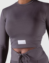 Ribbed Long Sleeve T-Shirt - Ash Grey