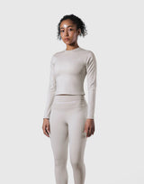 Stretch Slim Long Sleeve T-Shirt - Ivory