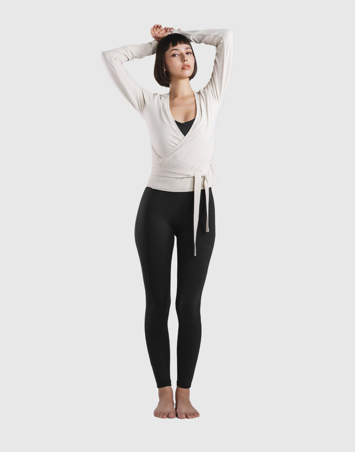 Comfortable Slim Wrap Top - Ivory