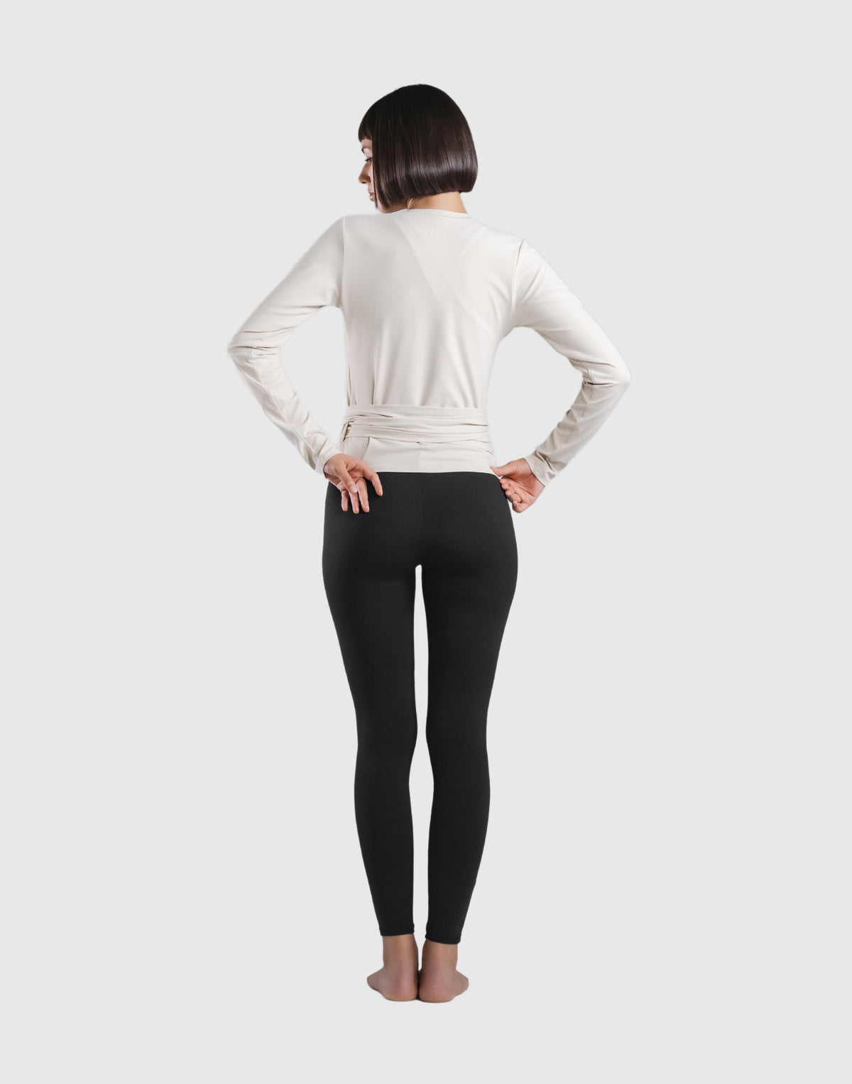 Comfortable Slim Wrap Top - Ivory