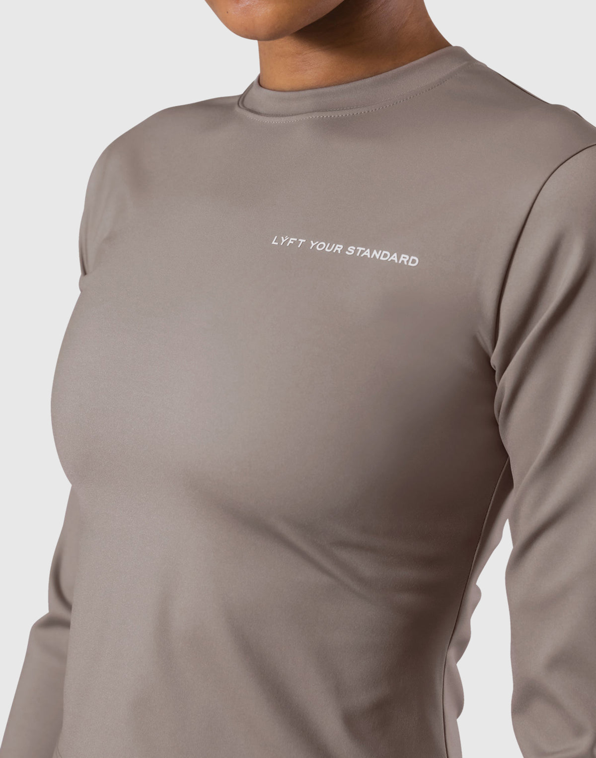 Stretch Slim Long Sleeve T-Shirt - Light Brown