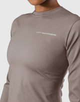 Stretch Slim Long Sleeve T-Shirt - Light Brown