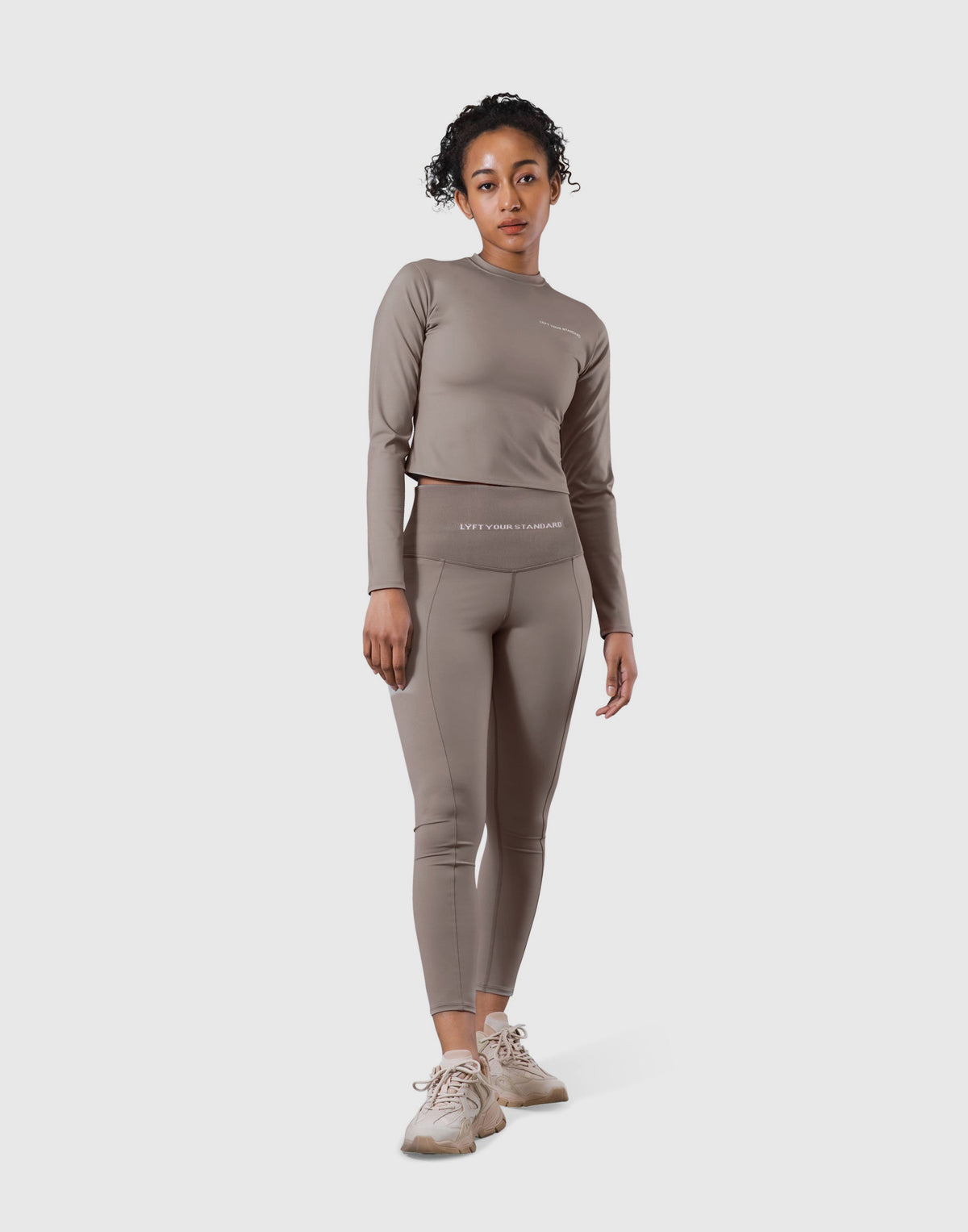 Stretch Slim Long Sleeve T-Shirt - Light Brown