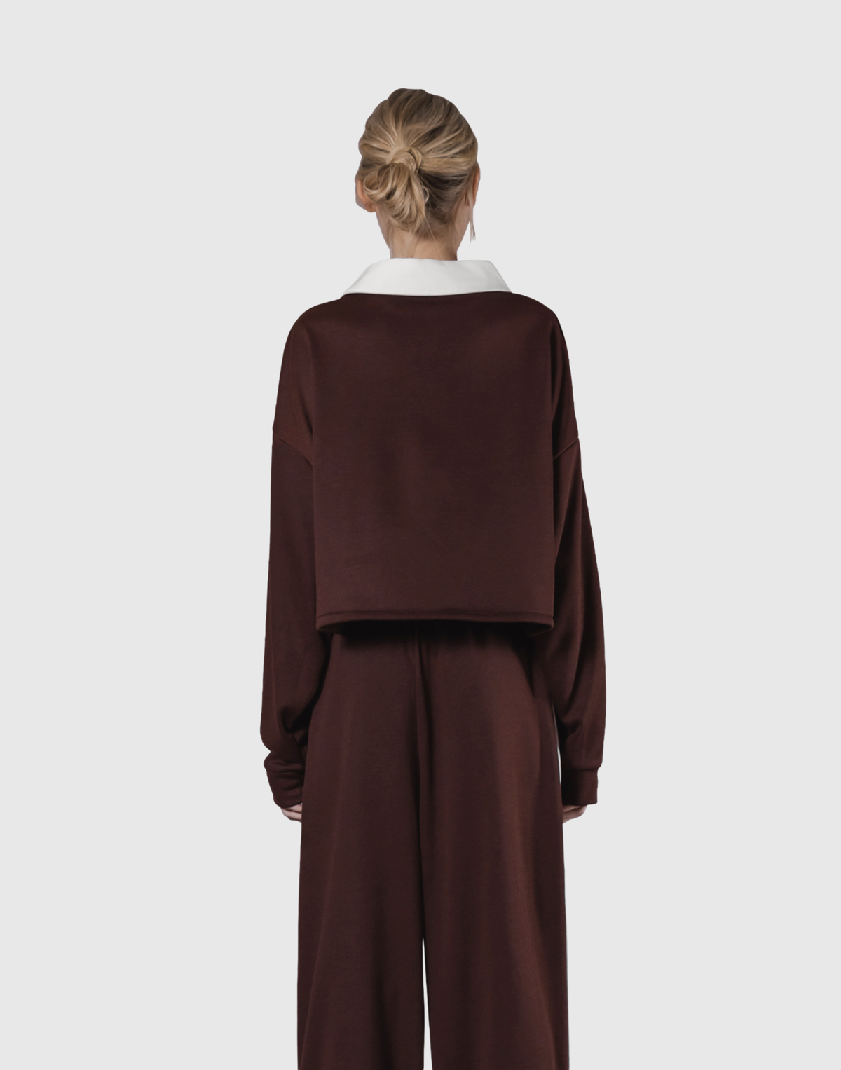 Cropped Rugby Shirt - Brown