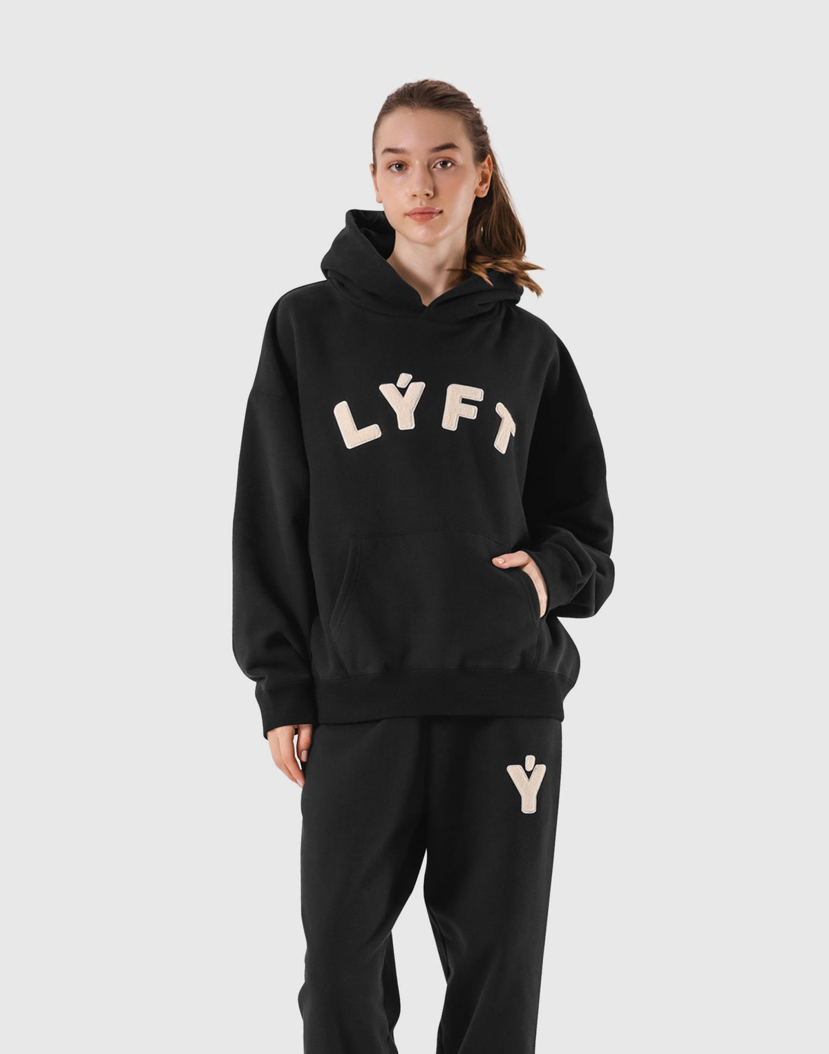 Pile Wappen Sweat Hoodie - Black