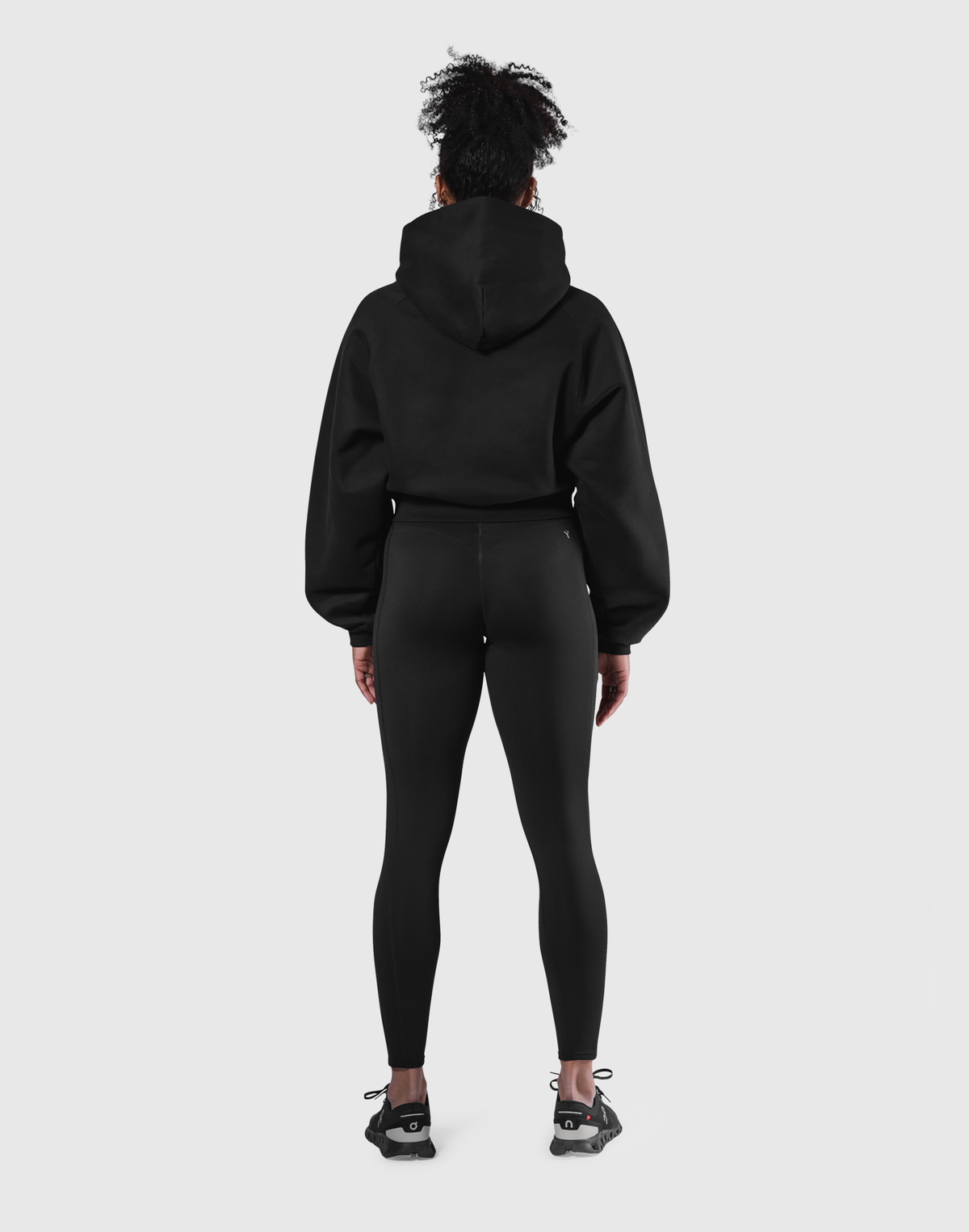 Pile Wappen Cropped Hoodie - Black