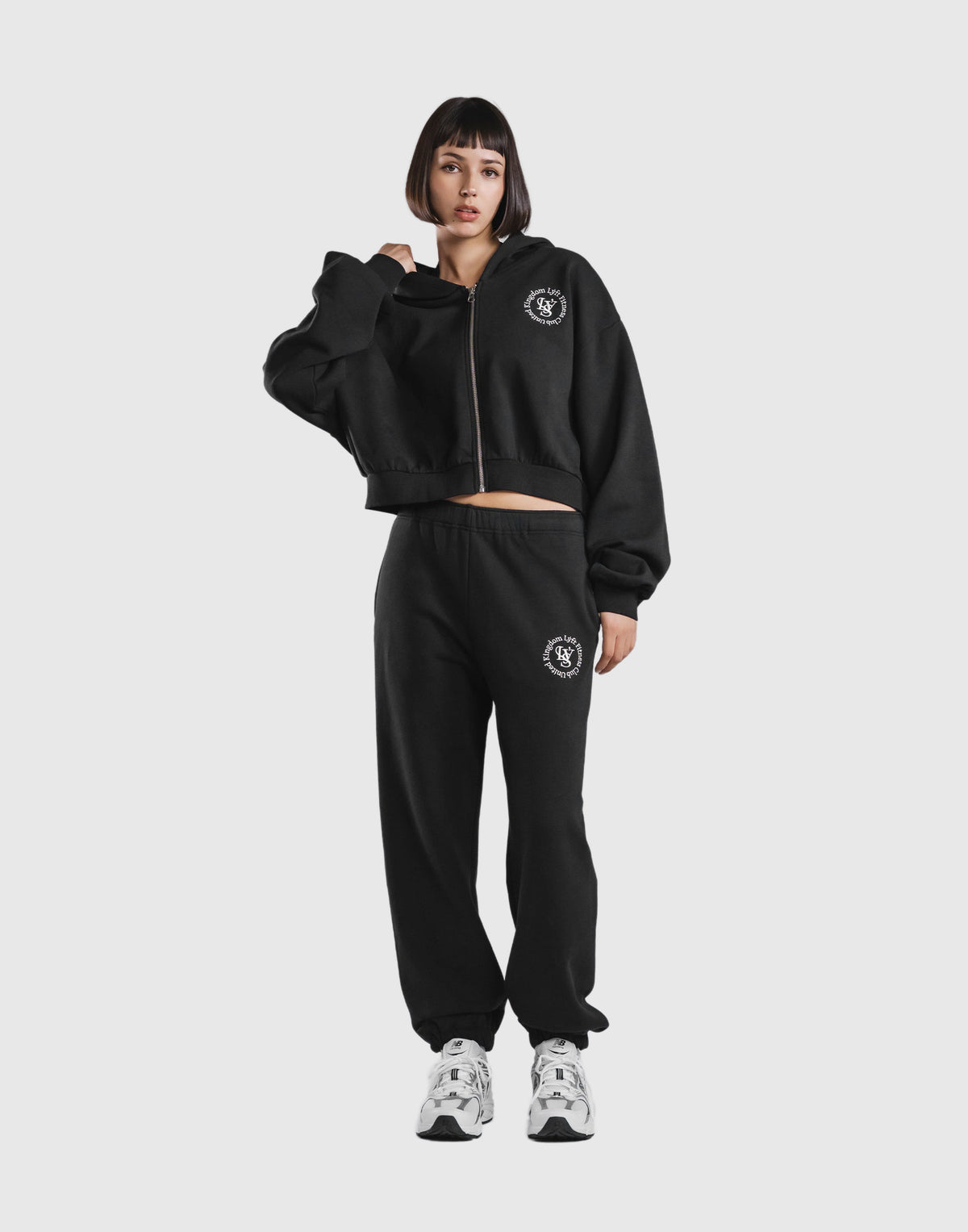 Sorona® Dolman Cropped Sweat Hoodie - Black