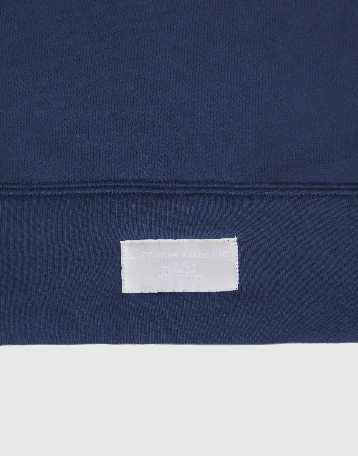 Woven Label Cropped Crewneck Sweat - Navy
