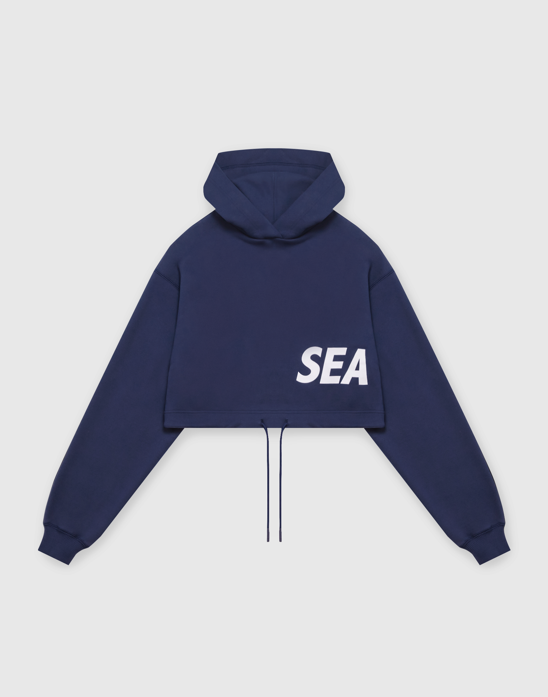 LÝFT × WIND AND SEA Wide Cropped Hoodie - Navy