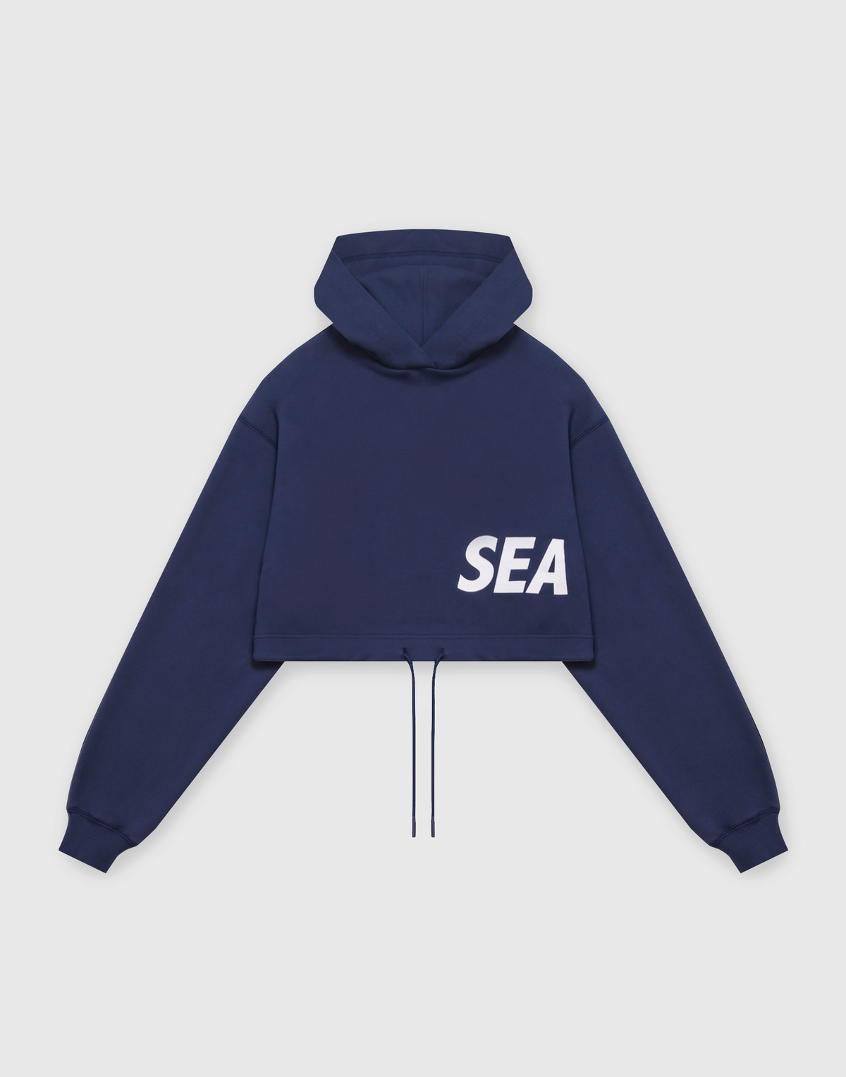 LÝFT × WIND AND SEA Wide Cropped Hoodie - Navy