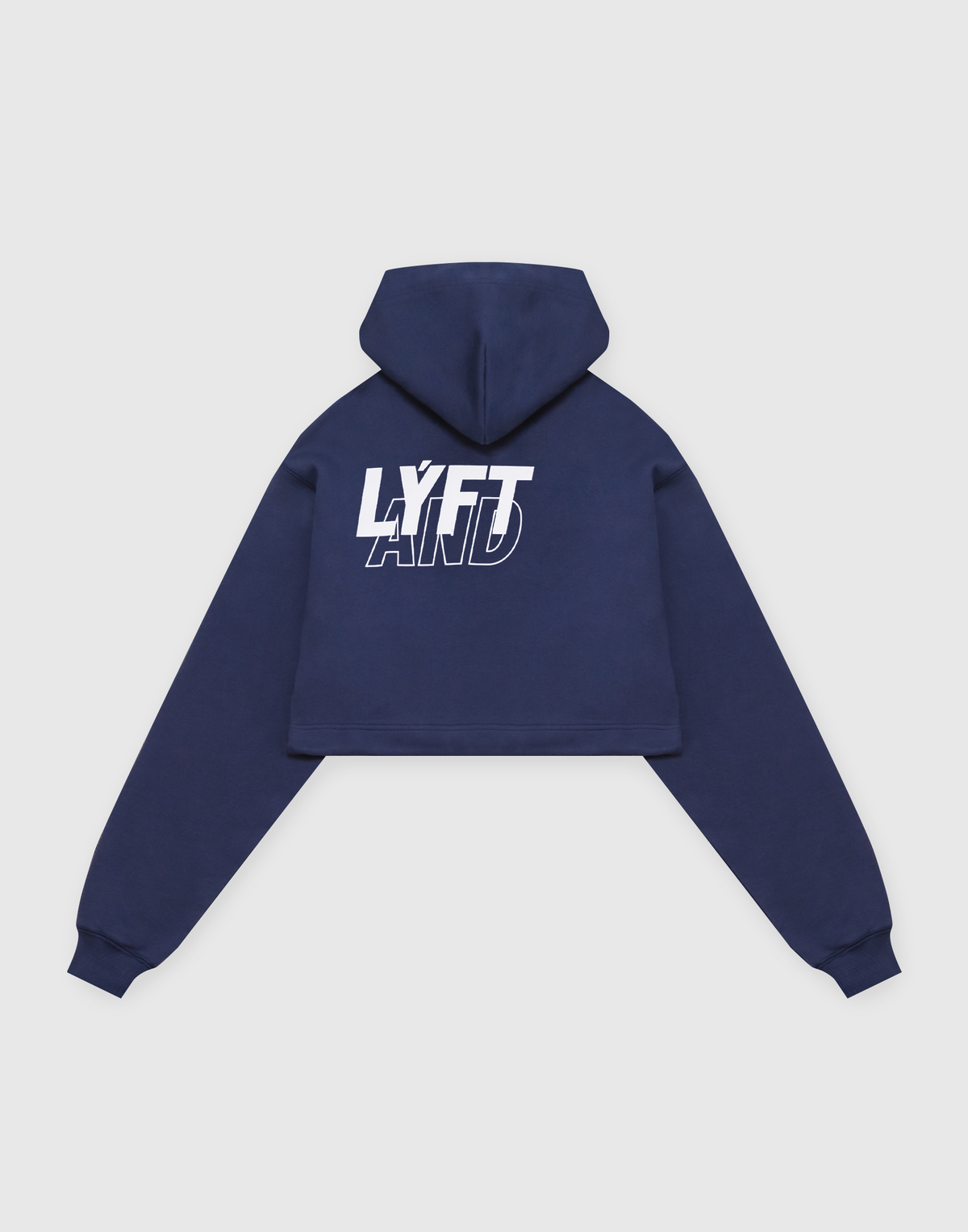 LÝFT × WIND AND SEA Wide Cropped Hoodie - Navy