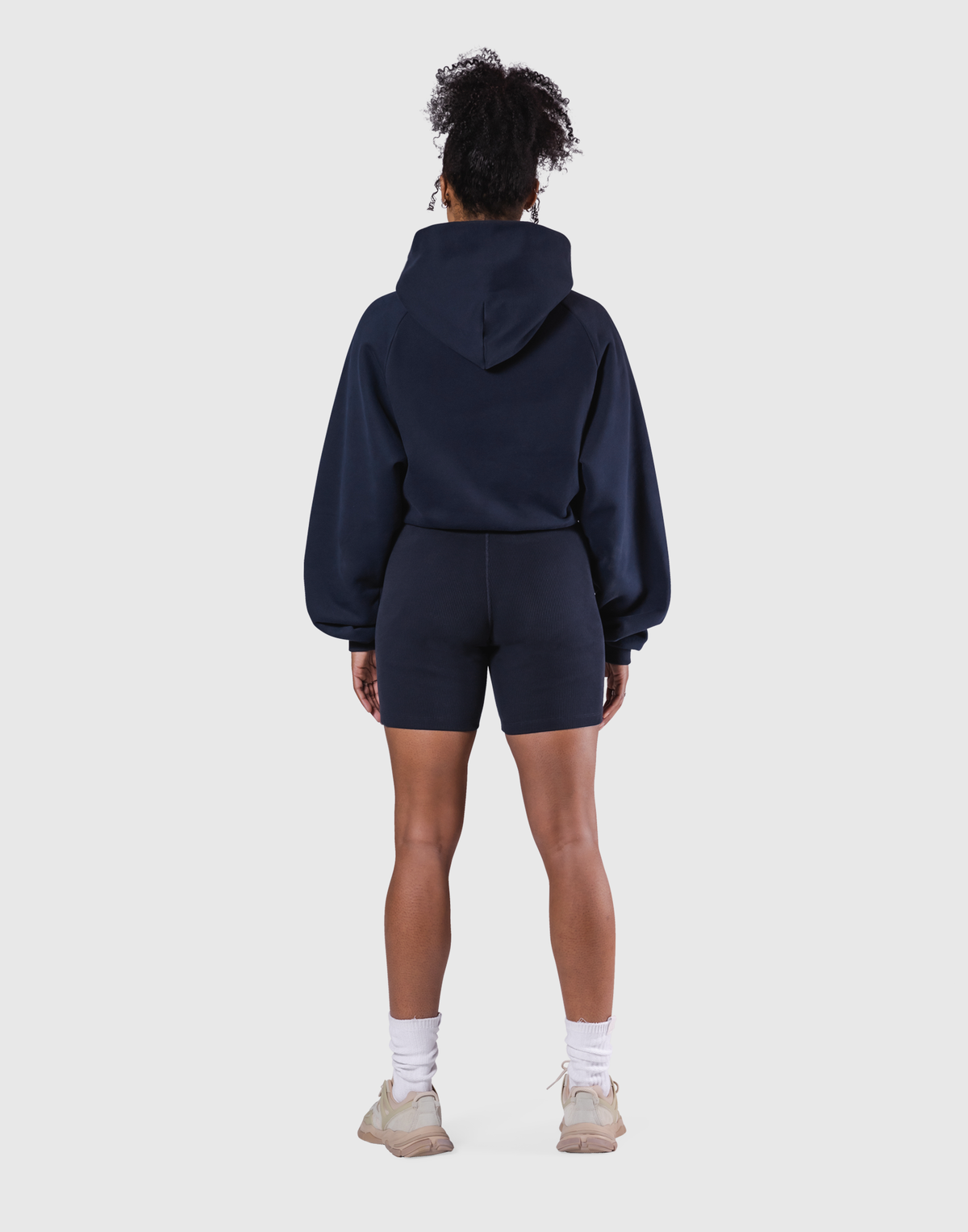 Pile Wappen Cropped Hoodie - Navy