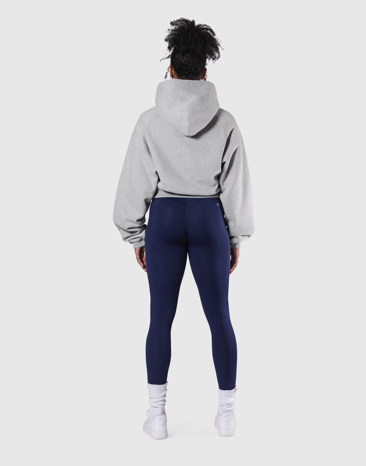 Pile Wappen Cropped Hoodie - Grey