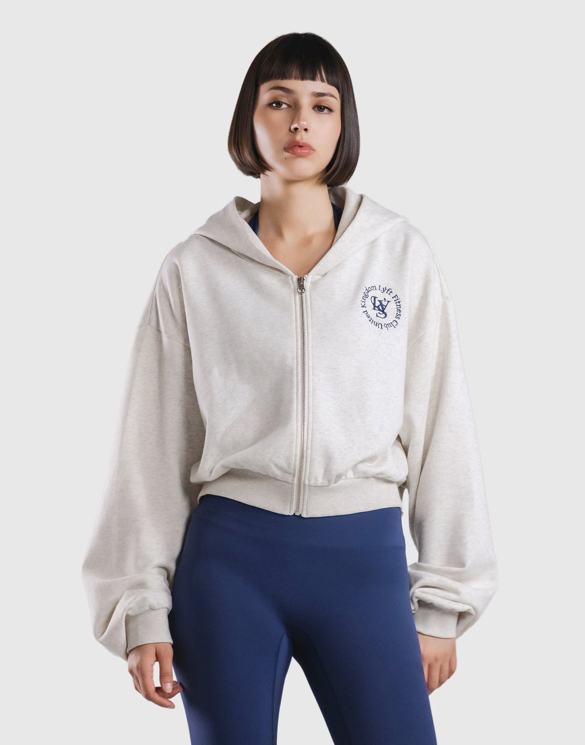 Sorona® Dolman Cropped Sweat Hoodie - Grey