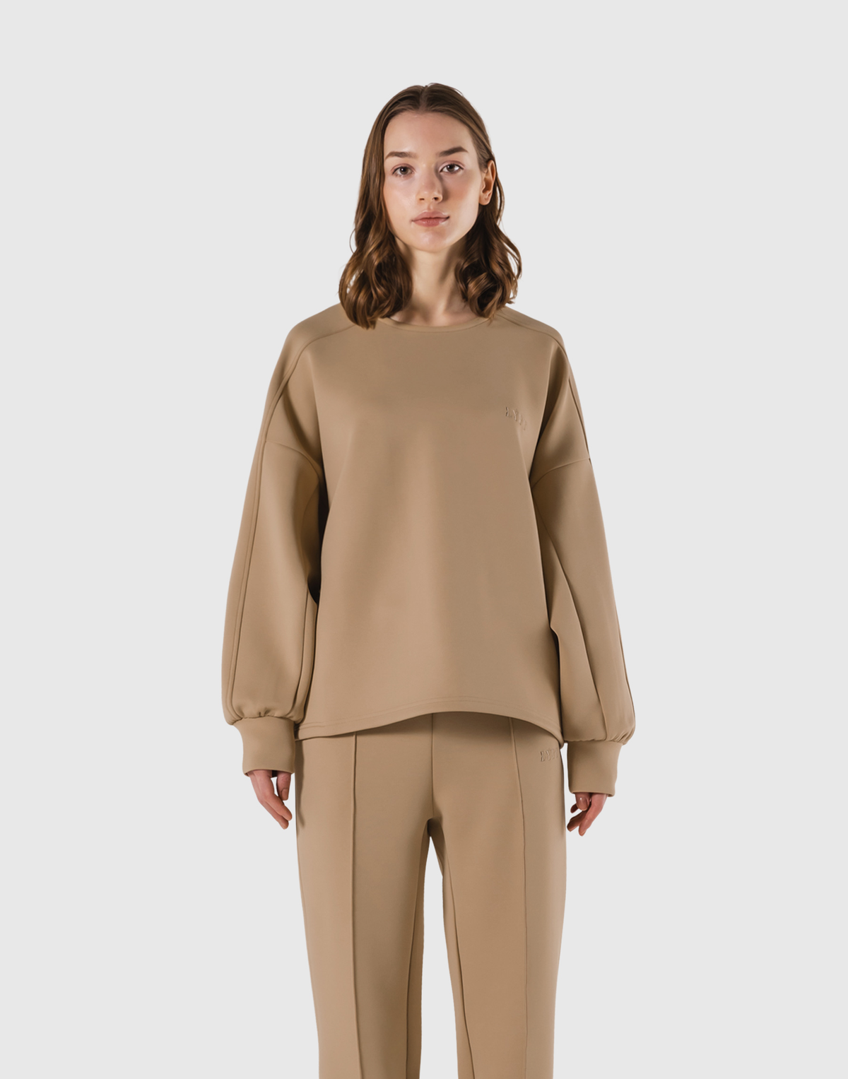 Double Knit Wide Pullover - Beige