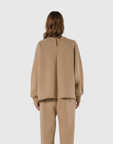 Double Knit Wide Pullover - Beige