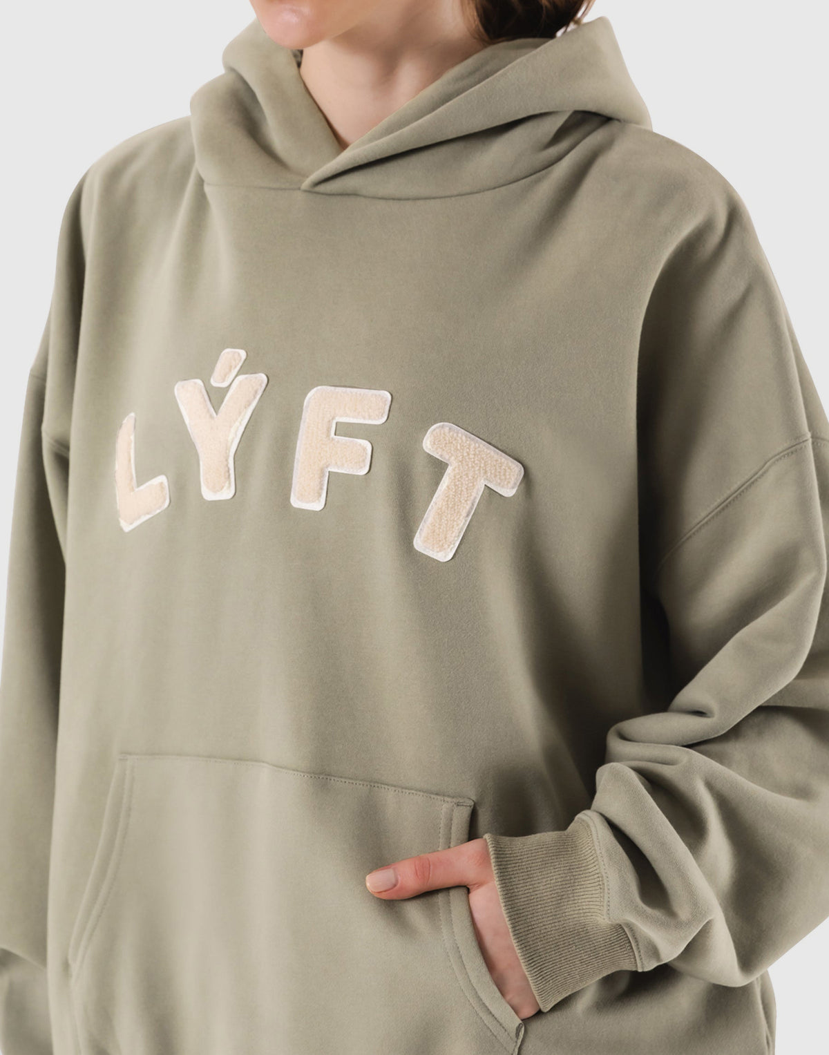 Pile Wappen Sweat Hoodie - Olive