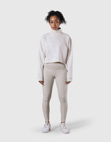 High Neck Cropped Sweat Shirt - Ivory