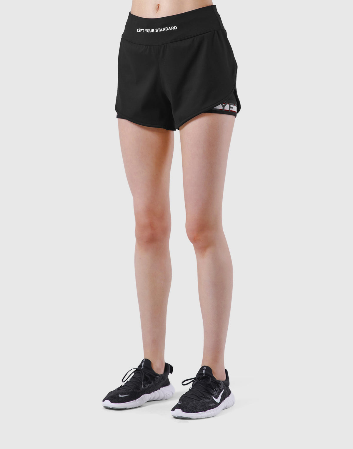 Border Liner Flare Shorts - Black