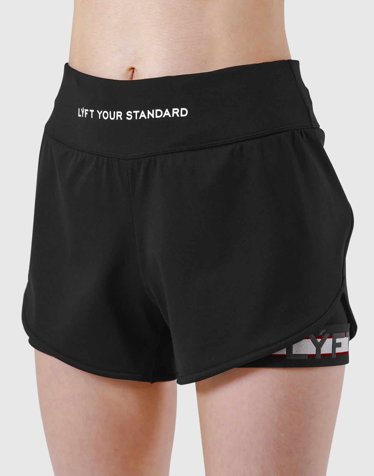 Border Liner Flare Shorts - Black