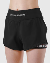 Border Liner Flare Shorts - Black