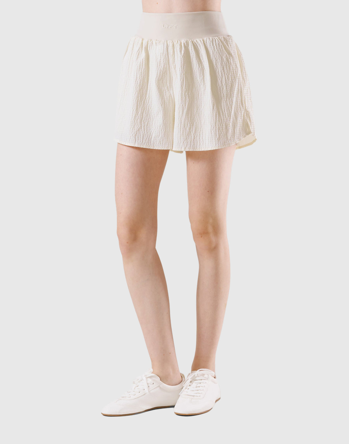 Embossed Nylon Shorts - White