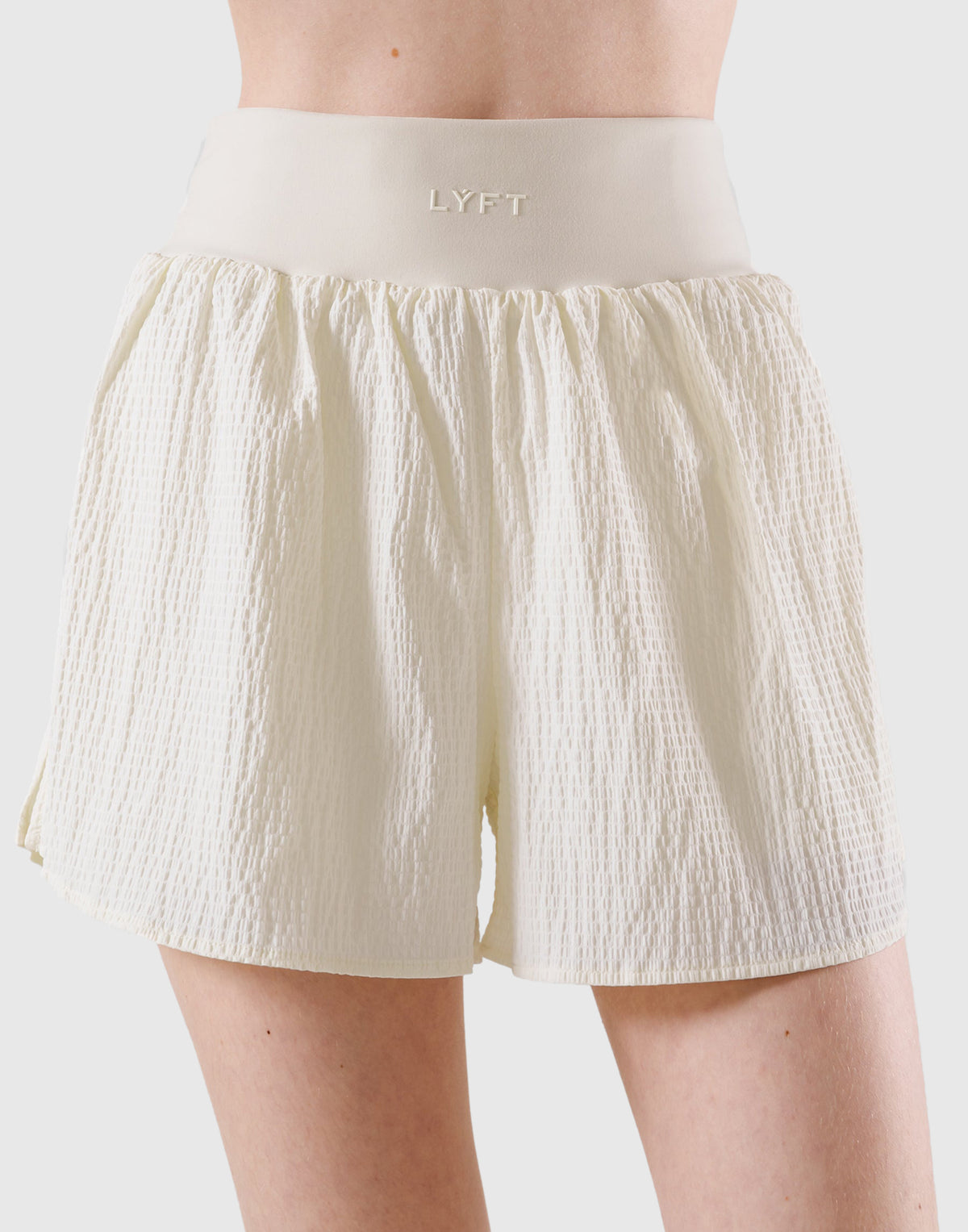 Embossed Nylon Shorts - White