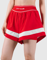Waist Rib Flare Shorts - Red