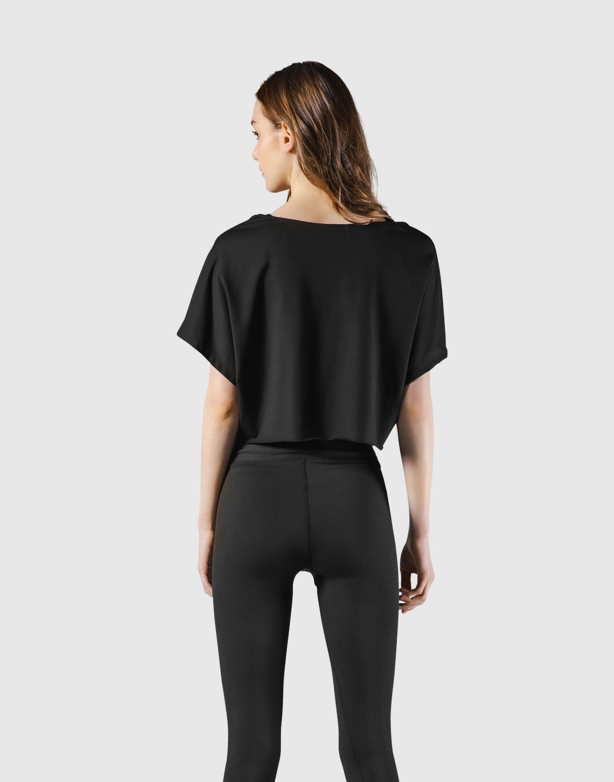 Loose Fit Stretch Message T-Shirt - Black
