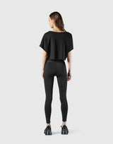 Loose Fit Stretch Message T-Shirt - Black