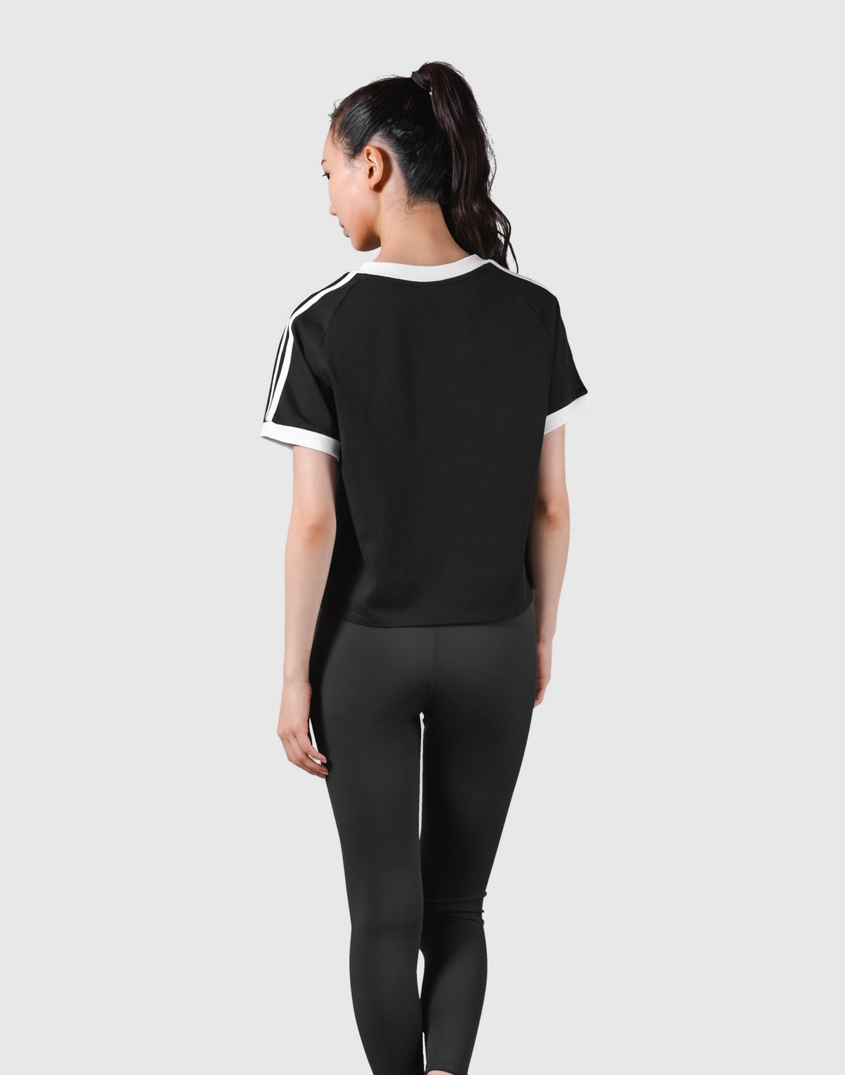 2Line V Neck T-Shirt - Black