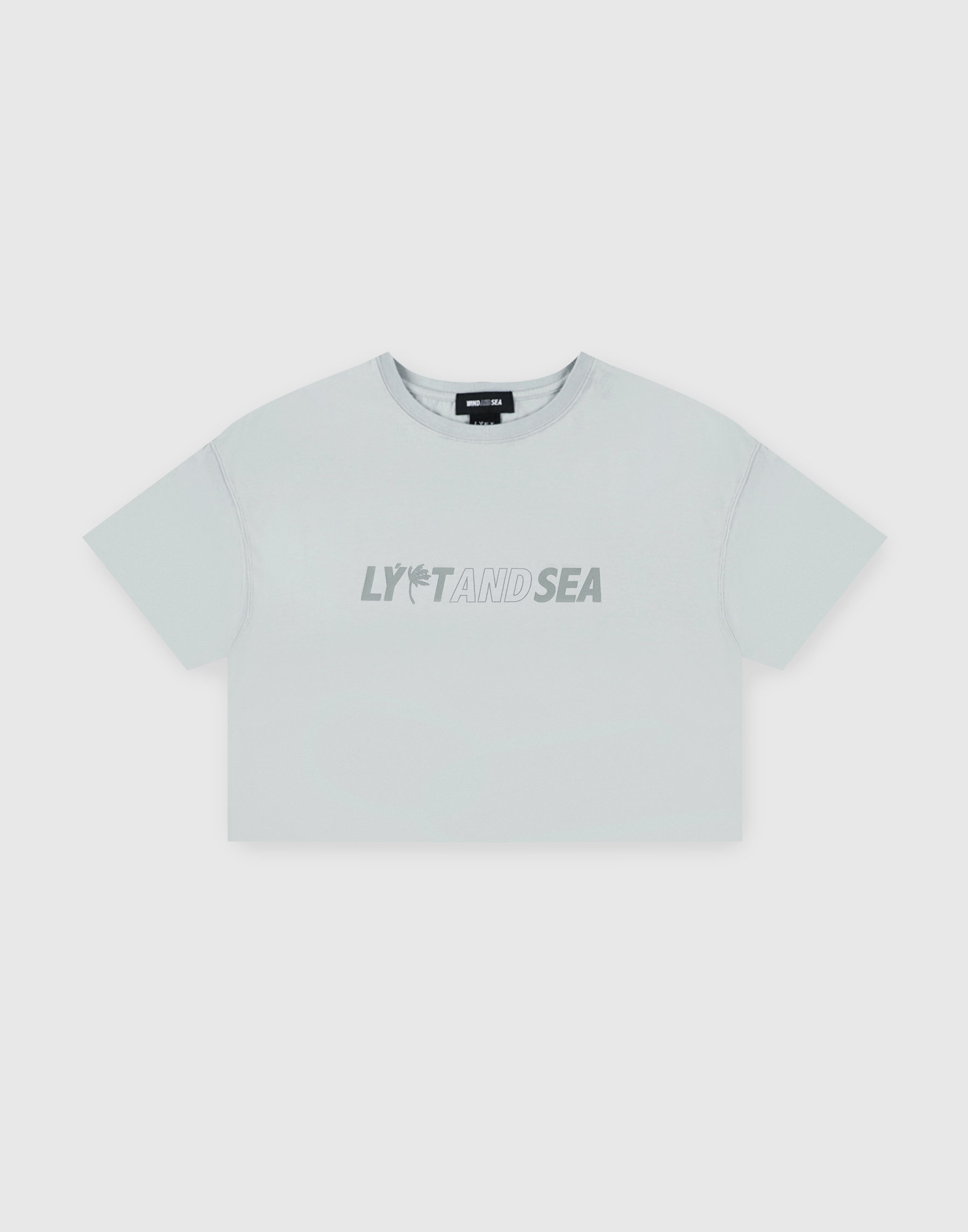 LÝFT × WIND AND SEA Limited Logo Wide Cropped T-Shirt - L.Blue