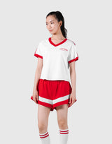 2Line V Neck T-Shirt - Red