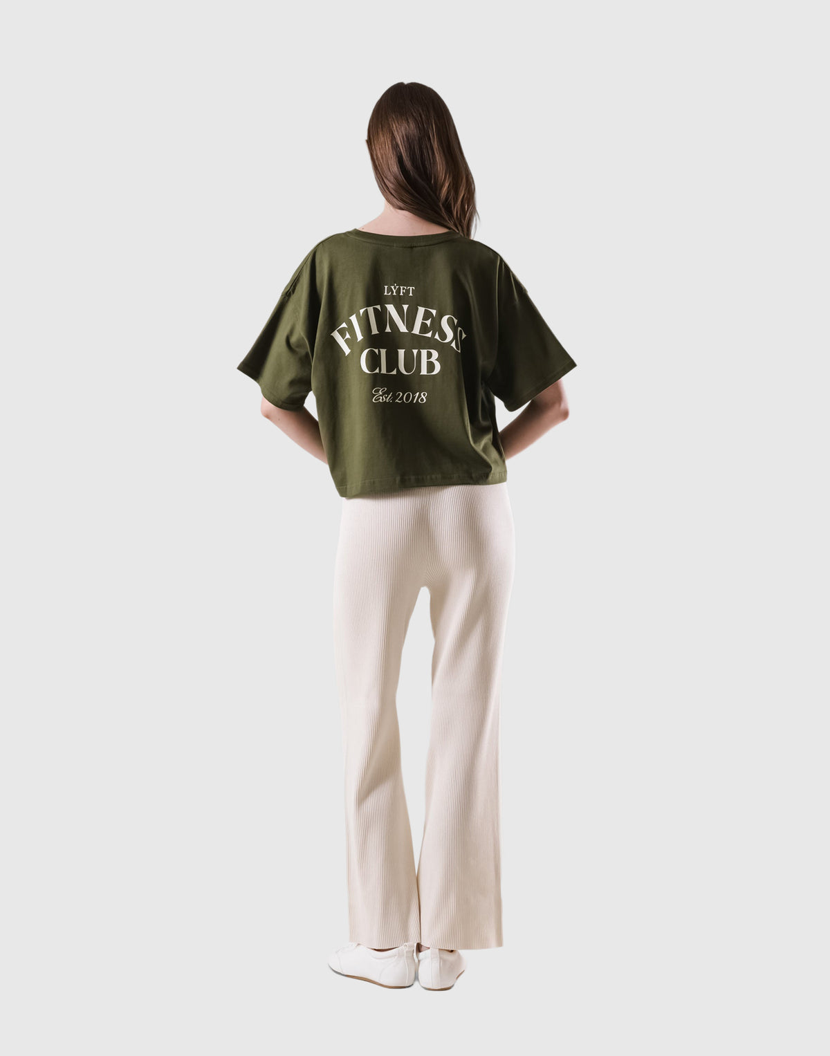 Fitness Club Ring Cropped T-Shirt - Olive