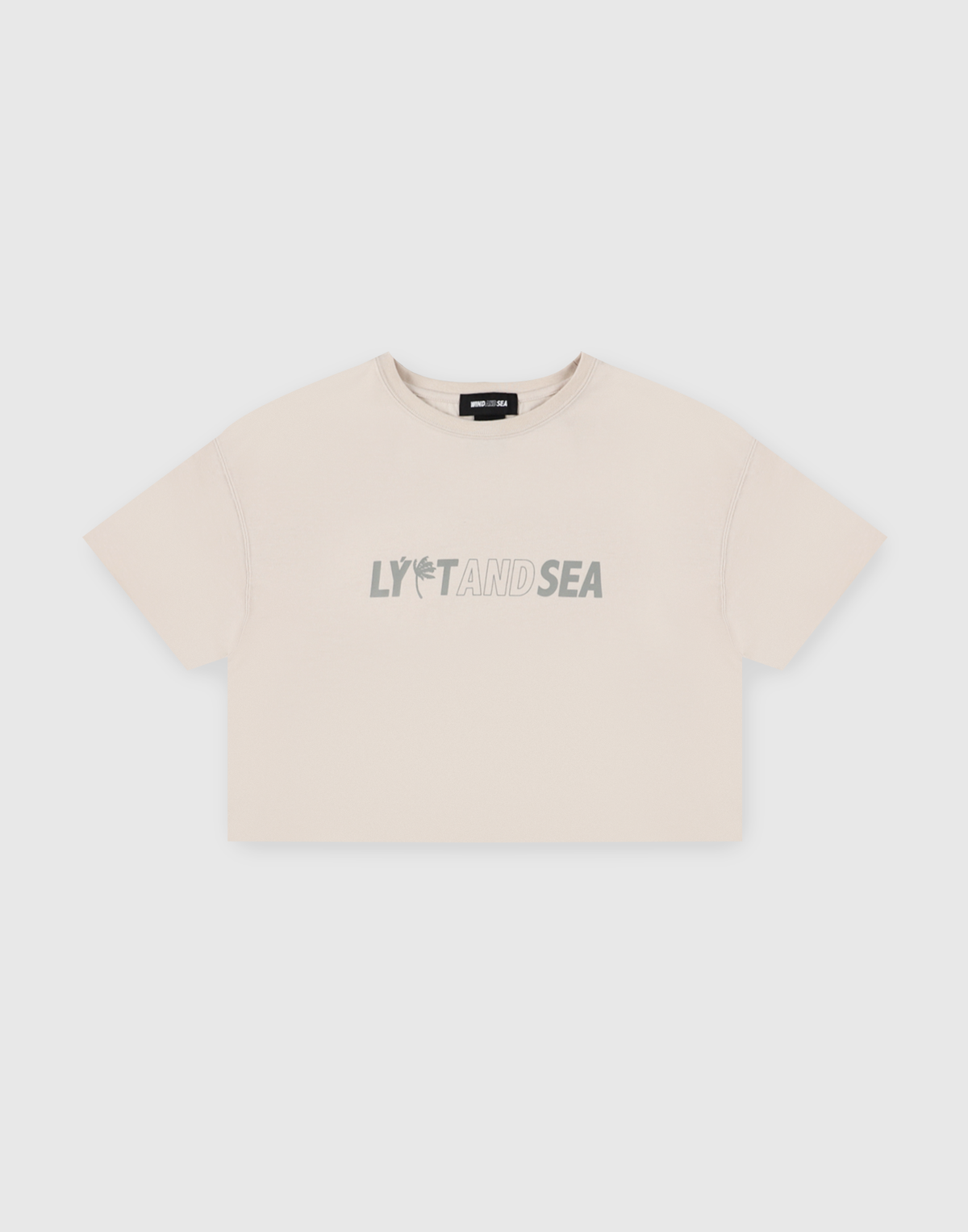 LÝFT × WIND AND SEA Limited Logo Wide Cropped T-Shirt - Ivory