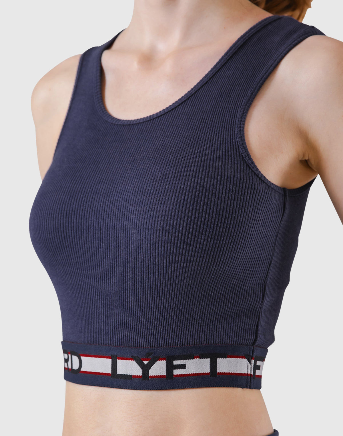 Border Rib Woven Tanktop - Navy