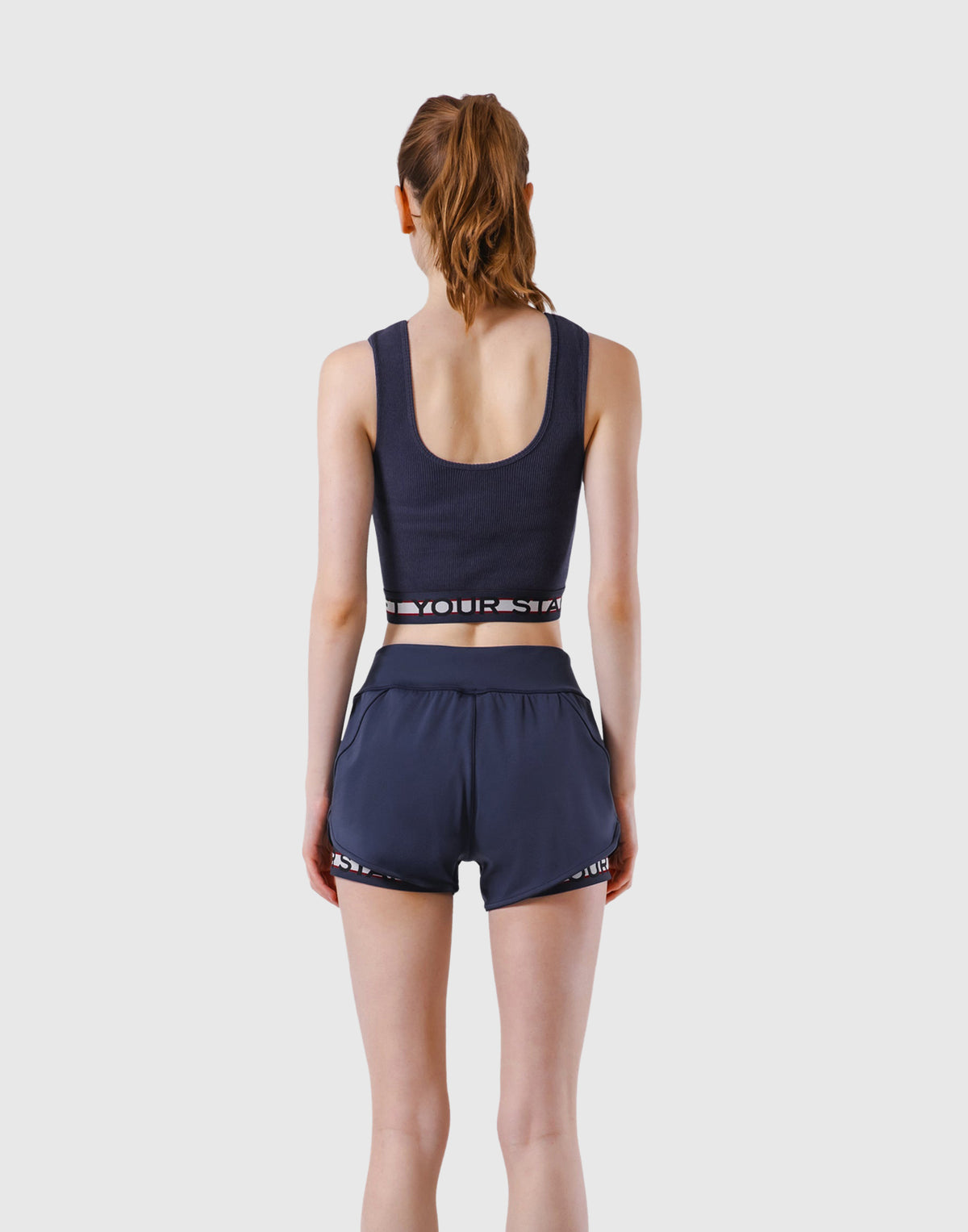 Border Rib Woven Tanktop - Navy