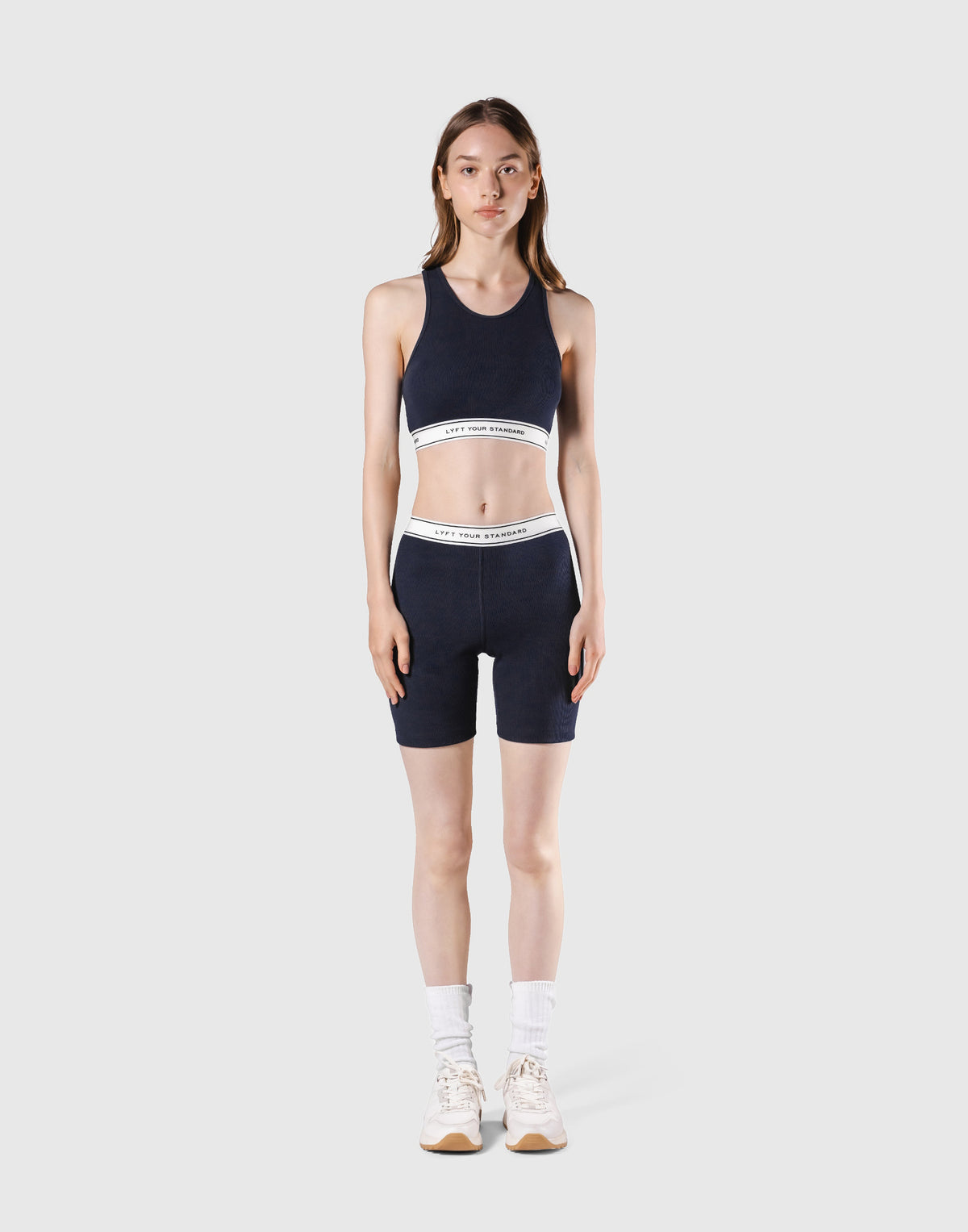 LÝS Rib Woven Tank Top - Navy